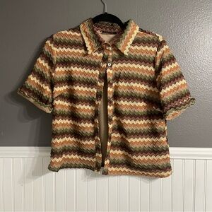 Women’s Striped Button Down Blouse